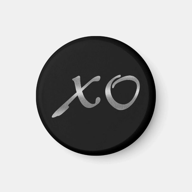 Hugs and Kisses in Silver Magnet (Front)