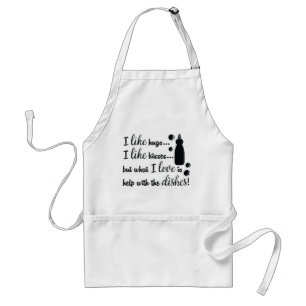 Hugs and Kisses Kitchen Quote Adult Apron