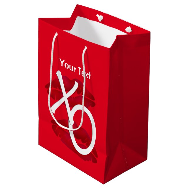 Hugs and Kisses Love Medium Gift Bag (Front Angled)