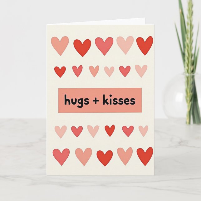 Hugs And Kisses Lovely Art Card (Front)