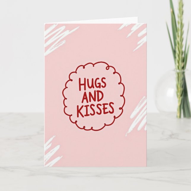 Hugs And Kisses Message Card (Front)