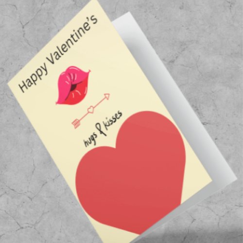 Hugs and Kisses Minimalist Valentines Day Card