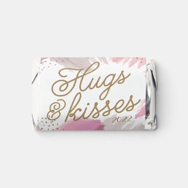 Hugs and Kisses Plus Back Photo Valentine Hershey's Miniatures (Front)