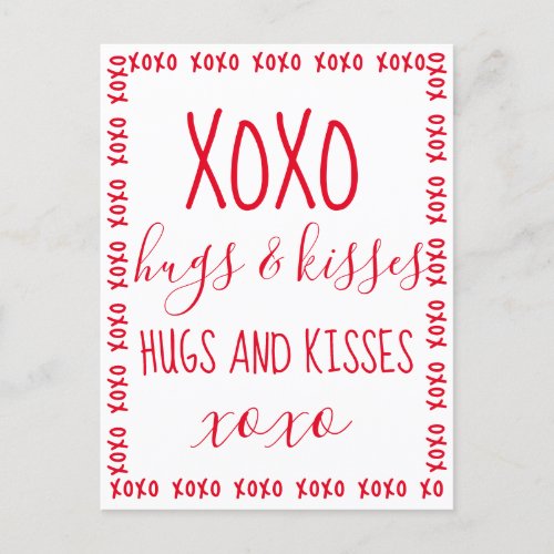 Hugs and Kisses   Postcard