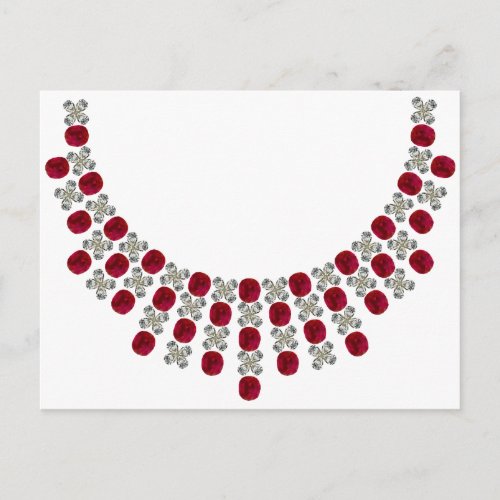 Hugs and Kisses Ruby Necklace Postcard