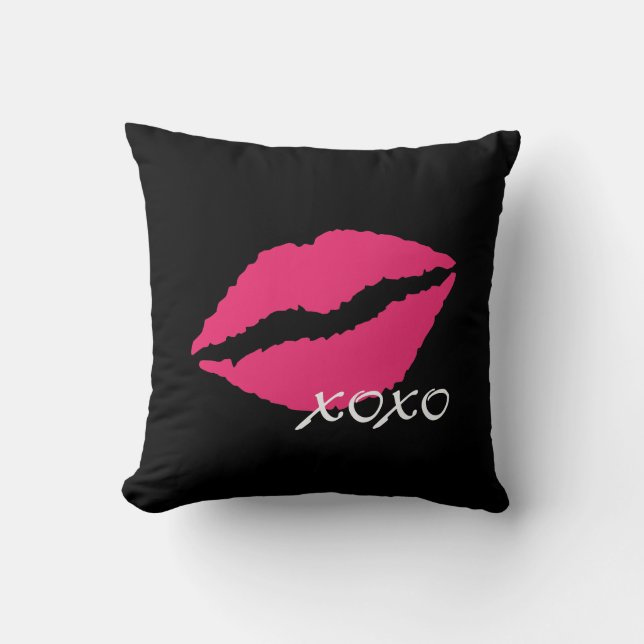 Hugs and Kisses Throw Pillow (Front)