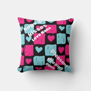 Hugs and kisses throw pillow