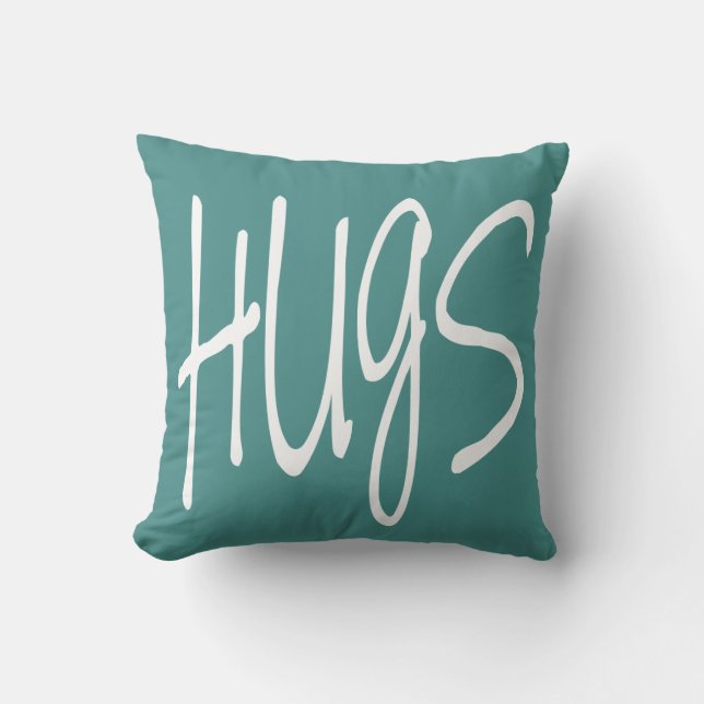 Hugs and Kisses Throw Pillow (Front)