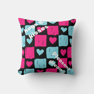 Hugs and kisses throw pillow