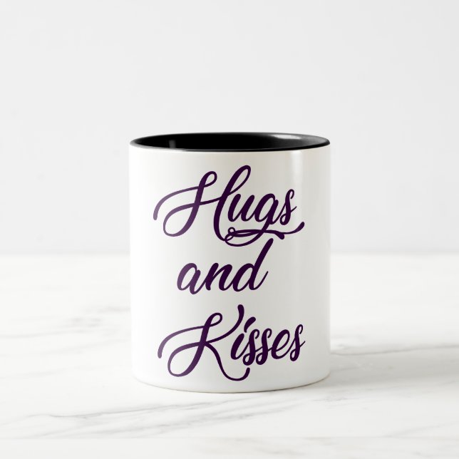 Hugs and Kisses Two-Tone Coffee Mug (Center)