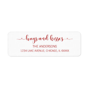 Hugs and Kisses Valentine's Day Address Labels