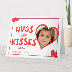 Hugs And  Kisses Valentine's Day Custom Photo Card