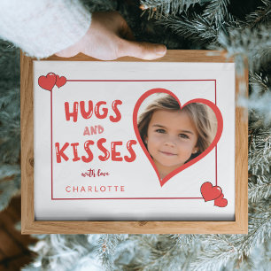 Hugs And  Kisses Valentine's Day Custom Photo Poster