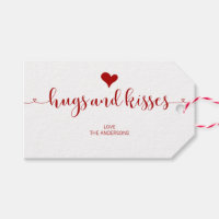 Hugs and Kisses Valentine's Day Gift Tags