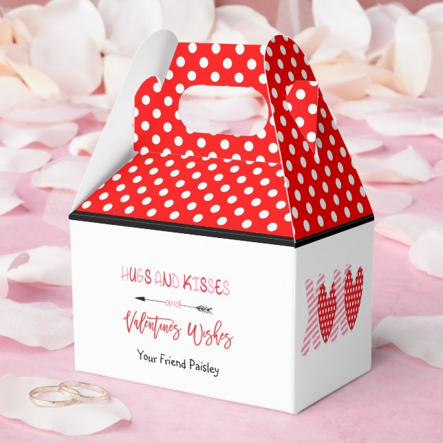 Hugs and Kisses Valentines Day Kids Party Favor Boxes (Wedding)