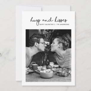 Hugs and Kisses Valentines Day   Modern Photo Holiday Card