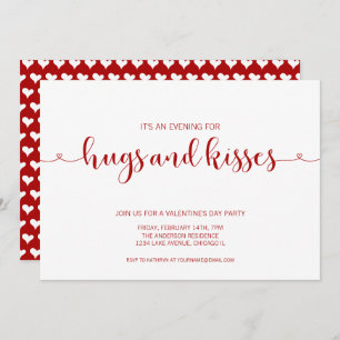 Hugs and Kisses Valentine's Day Party Card