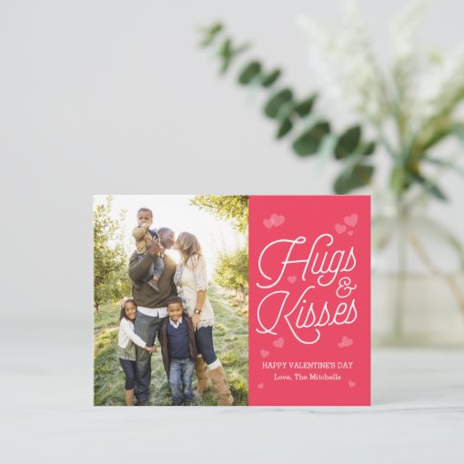 Hugs And Kisses Valentines Day Postcard Zazzle