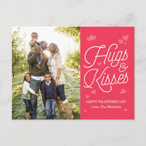 Hugs and Kisses Valentines Day Postcard