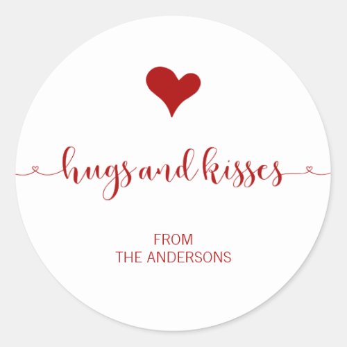 Hugs and Kisses Valentines Day Sticker