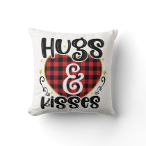 Hugs and Kisses Valentines Throw Pillow