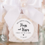 Hugs and Kisses Wedding Chocolate Favors Classic Round Sticker<br><div class="desc">Hugs and Kisses Wedding Chocolate Favors Stickers</div>