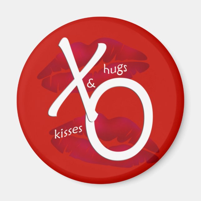 Hugs and Kisses  XO Kiss Magnet (Front)