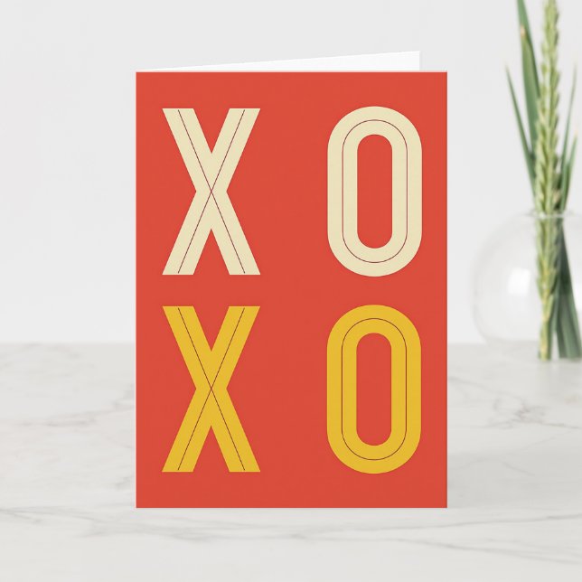 Hugs And Kisses Xoxo Love Card (Front)