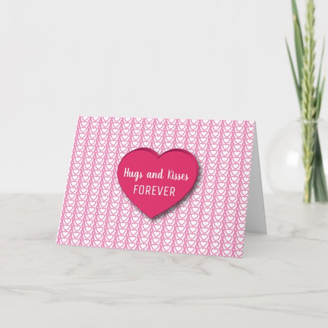 Hugs and Kisses XOXO Valentine's Day Holiday Card (Front)