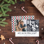 Hugs Are So In | Christmas New Year Photo Card<br><div class="desc">"Hugs Are So In This Year". This minimal typography photo card highlights your imagery with fresh, modern typefaces and falling snowflakes. Customize with a photo, and a personalized message. We believe that during certain events throughout out lives, no matter how big or small, faith is what helps keep us positive...</div>