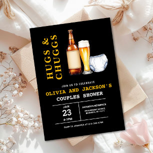 Hugs & Chuggs Beers Diapers Couples Baby Shower Invitation