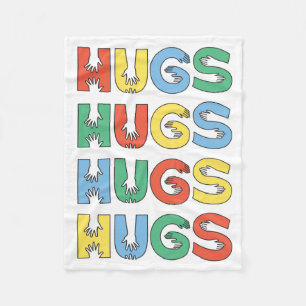 HUGS (Color) Fleece Blanket
