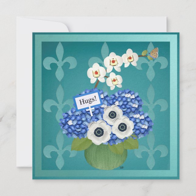 Hugs Flat Botanical Art Card
