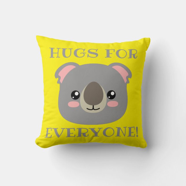 Hugs for everyone! throw pillow (Front)