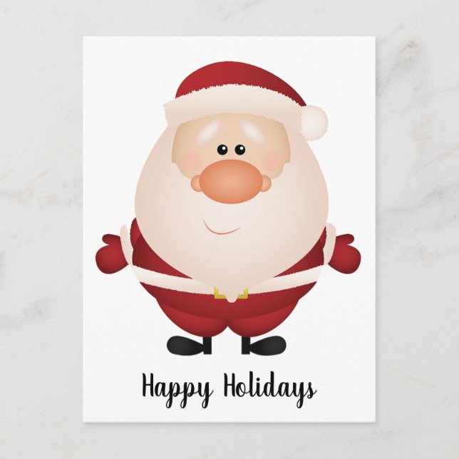 Hugs from Santa Claus Holiday Postcard (Front)