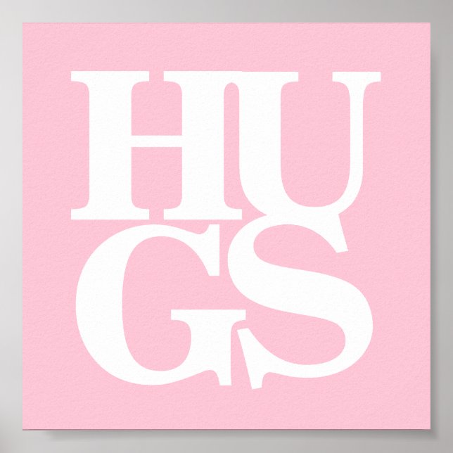 Hugs graphic girls nursery wall art (Front)