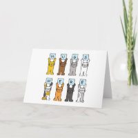 Hugs Here, Cartoon Cats. Card