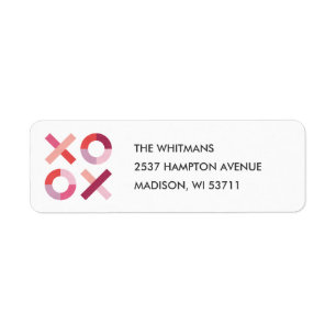 Hugs + Kisses Address Label - Blush