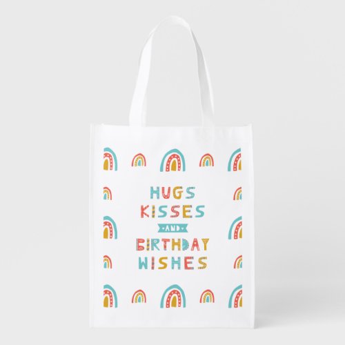 Hugs Kisses and Birthday Wishes Grocery Bag