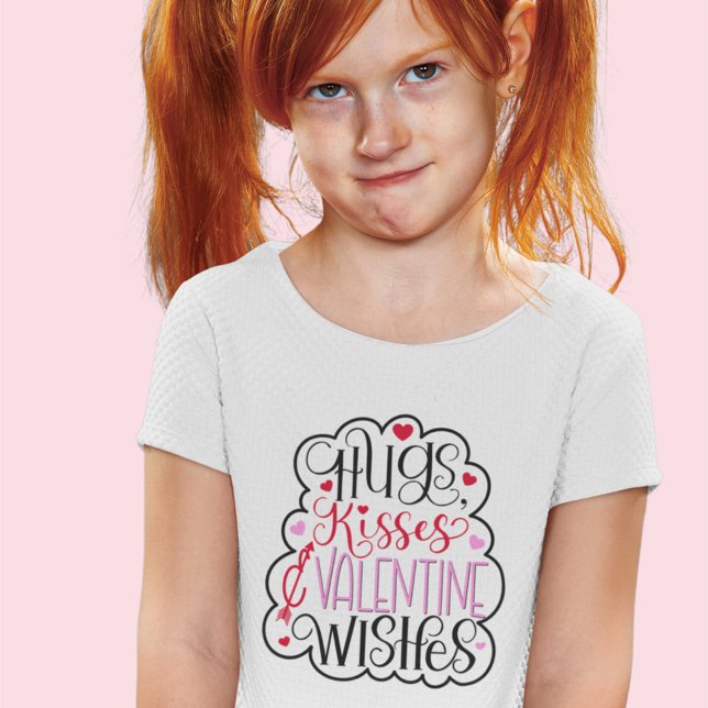 Hugs, kisses and Valentine Wishes, Hearts, Love T-Shirt (Creator Uploaded)