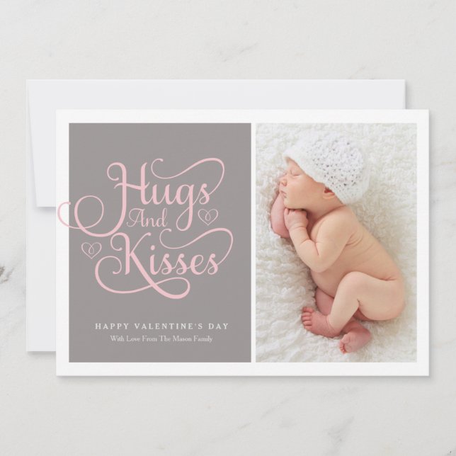 Hugs & Kisses | Baby Pink Script (Front)