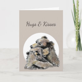 Hugs & Kisses Beary Warm Wishes Get Well Soon Holiday Card