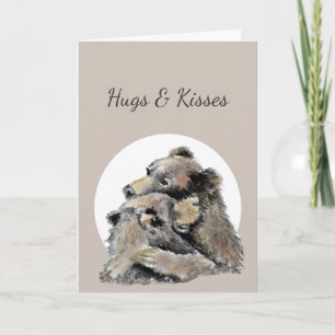 Hugs & Kisses Beary Warm Wishes Get Well Soon Holiday Card