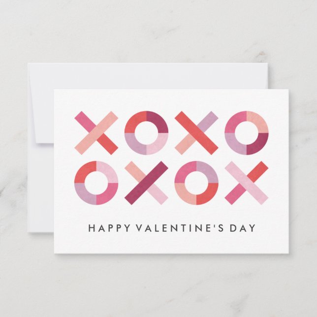 Hugs + Kisses Classroom Valentine - Blush Invitation (Front)