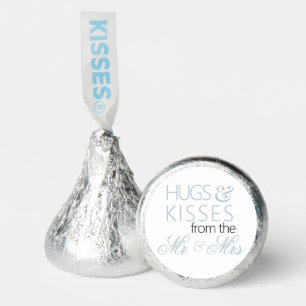 Hugs & Kisses Dusty Blue Wedding Favor Hershey's