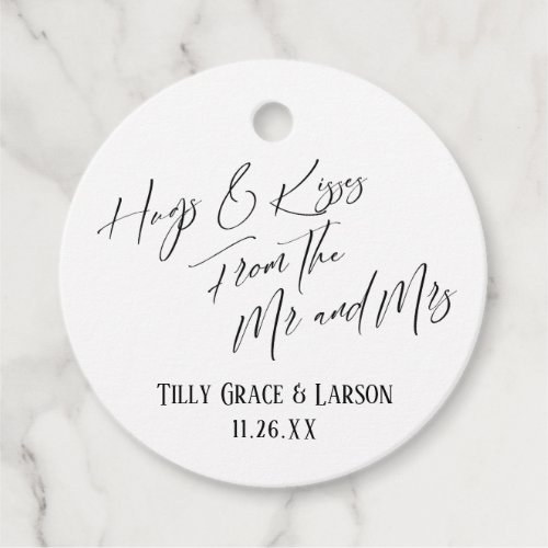 Hugs  Kisses from the Mr and Mrs Simple Elegant Favor Tags