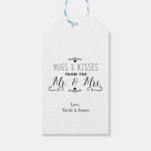 HUGS & KISSES From the MR. & MRS. Wedding Favor Gift Tags