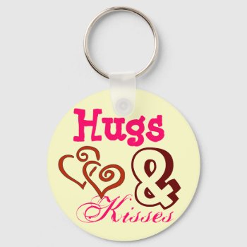 Hugs & Kisses Keyring by Missed_Approach at Zazzle
