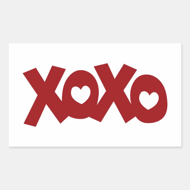 Hugs & Kisses Love & Hearts Rectangular Sticker (Front)