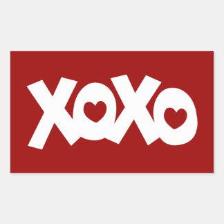 Hugs & Kisses Love & Hearts Rectangular Sticker